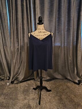 Lane Bryant Navy V-Neck Satin-Look Camisole